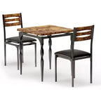 3-Piece Dining Set for Small Spaces, Table & 2 Chairs with Spiral Legs, Compact Kitchen Table Set for Apartments