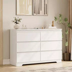 6-Drawer Dresser, Simply Modern Chest of Drawers for Bedroom, White