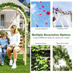 Costway Wooden Garden Bench Arch Pergola Outdoor Arbor w/backrest Patio Trellis Pergola
