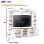 ModernLuxe 4-in-1 Farmhouse Entertainment Center Wall Unit, Fits TVs Up to 70, TV Stand Media Console w/ Adjustable Shelves & Drawers