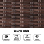 7 Pieces Outdoor Rattan Wicker Patio Round Dining Set with Cushions by Moda Furnishings