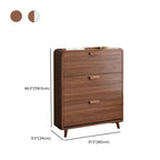 Traditional Hidden Adjustable 3 Tiers Solid Wood Shoe Cabinet