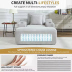 67 Chaise Lounge Chair, Indoor Sleeper Sofa Bed with 2 Pillows, Boneless Single Sofa Couch for Living Room, No Assembly Required