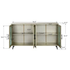TV Stand for 65+ Inch TV, Wood TV Stand with Storage Cabinet & Adjustable Shelves, Media TV Console for Living Room Bedroom