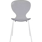 LeisureMod Bristol 5-Piece Dining Set Round Dining Table, 4 Plastic Dining Chairs White Legs