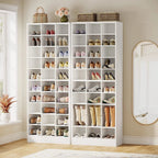 30 Pairs Tall Shoe Cabinet, 10 Tiers White Wooden Shoe Storage Rack for Closet, Entryway - 10-tier