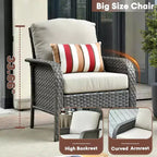 HOMLUX Set of 2 Patio Wicker Chairs Set Outdoor All Weather High Back Rattan Chairs