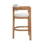 Christopher Knight Home Peyton Rubberwood Upholstered Bar Stool with Curved Open Back (Set of 2)