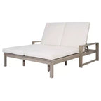Polibi Double Outdoor Lounge Chair with 5-Position Adjustable Backrest