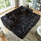 HOOOWOOO Modern Plush Sectional Sofa L-shaped Couch with Removable Ottoman
