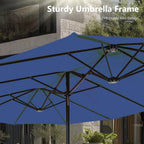 MAISON ARTS 15ft Double-Sided Patio Extra Large Twin Umbrella with Base Included