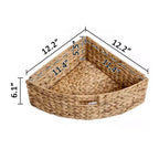 eHemco Hampton Meadows 4 Tier X-Side Corner Storage End Table with 4 Wicker Baskets