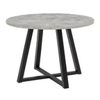 Roundhill Furniture Edo 5-Piece Dining Set, Round Trestle Table and 4 Upholstered Chairs
