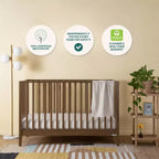 3-in-1 Convertible Crib, Solid Beechwood, GREENGUARD Gold Certified, Made in Italy