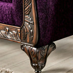 Grendel Traditional Purple Chenille Rolled Arms Loveseat by Furniture of America
