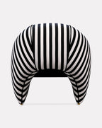 Striped Velvet Satin Sculptural Armchair