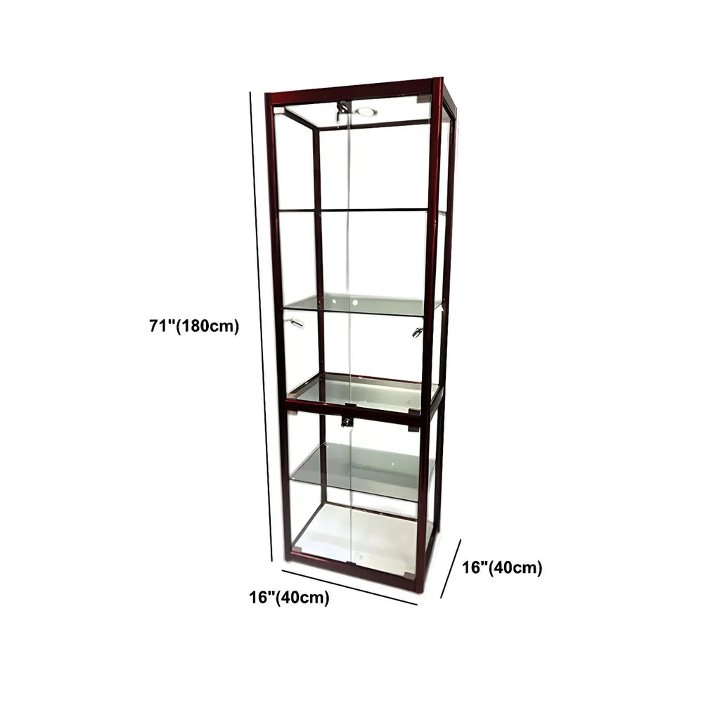 Contemporary Rectangular Black Glass Curio Cabinet