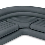 Intex Corner Sofa L-Shaped Inflatable Lounge Couch w/ Cupholders, Gray (2 Pack) - 26