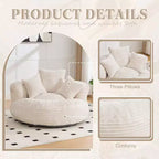 Bean Bag Sofa for Adults Kids, Oversized Corduroy Bean Bag Chair with 3 Pillows & Armrest for Living Room Bedroom - ModernLuxe