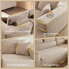 HOOOWOOO Modern Minimalist Style Sectional Couch Modular Corduroy Sofa for Living Room