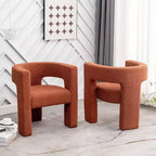 Set of 2 28 Wide Boucle Upholstered Square Armchair - Kinwell