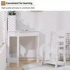 COZONY Kids Corner Desk and Chair Set, L-Shaped Study Table for Boys and Girls Ages 38