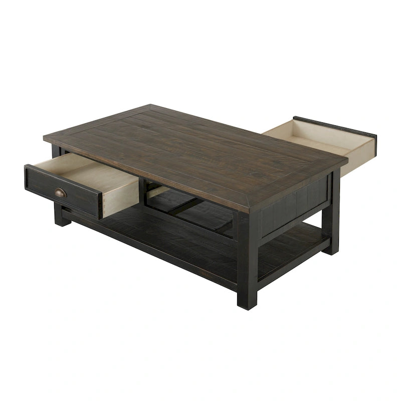 The Gray Barn Downington Solid Wood 2-Drawer Coffee Table