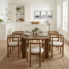 7pcs Oval Dining Table Set Dining Set for 6, 71 Large Family Kitchen Table Set with 6 Padded Dining Chairs, Walnut - Christopher Knight Home