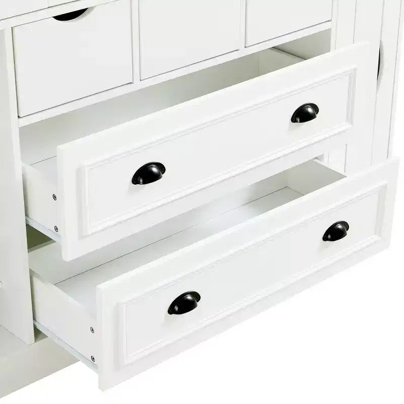 Whisen 71 Tall Freestanding Kitchen Pantry, Large Dining Storage Cabinet Cupboard Sideboards With 4 Foldable Doors, Shelves, Wine Racks