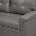Convertible Reversible Sectional Sofa with Pull-Out Sleeper Bed, Hidden Storage Chaise, and Durable Legs