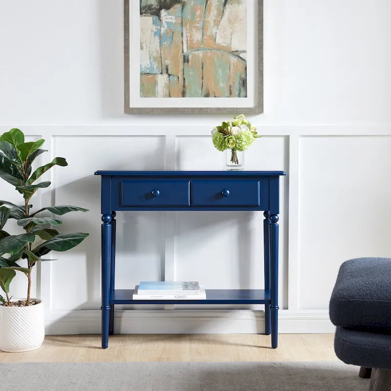 Leick Home Coastal One Drawer Narrow Hall Console Sofa Table