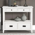 Console Table with 4 Drawers and Storage Shelf