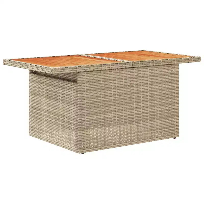 vidaXL 4 Piece Patio Sofa Set with Cushions Poly Rattan Acacia