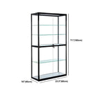 Contemporary Rectangular Black Glass Curio Cabinet