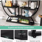 Tribesigns 62.2 Inch Bookshelf, Round Bookshelves Etagere Bookcase