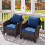 UPTIOT 2-person Outdoor Rattan Armchairs With Cushions