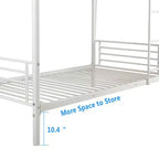 Karl Home Twin Over Twin Steel Bunk Bed Frame Ladder Bedroom Dorm Room for Kids Adult Children
