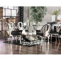 Heer Modern Black Steel U-shaped Pedestal 7-Piece Dining Set by Furniture of America