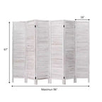 67 High 6 Panel Room Divider Furniture Classic Venetian Wooden Slat Home