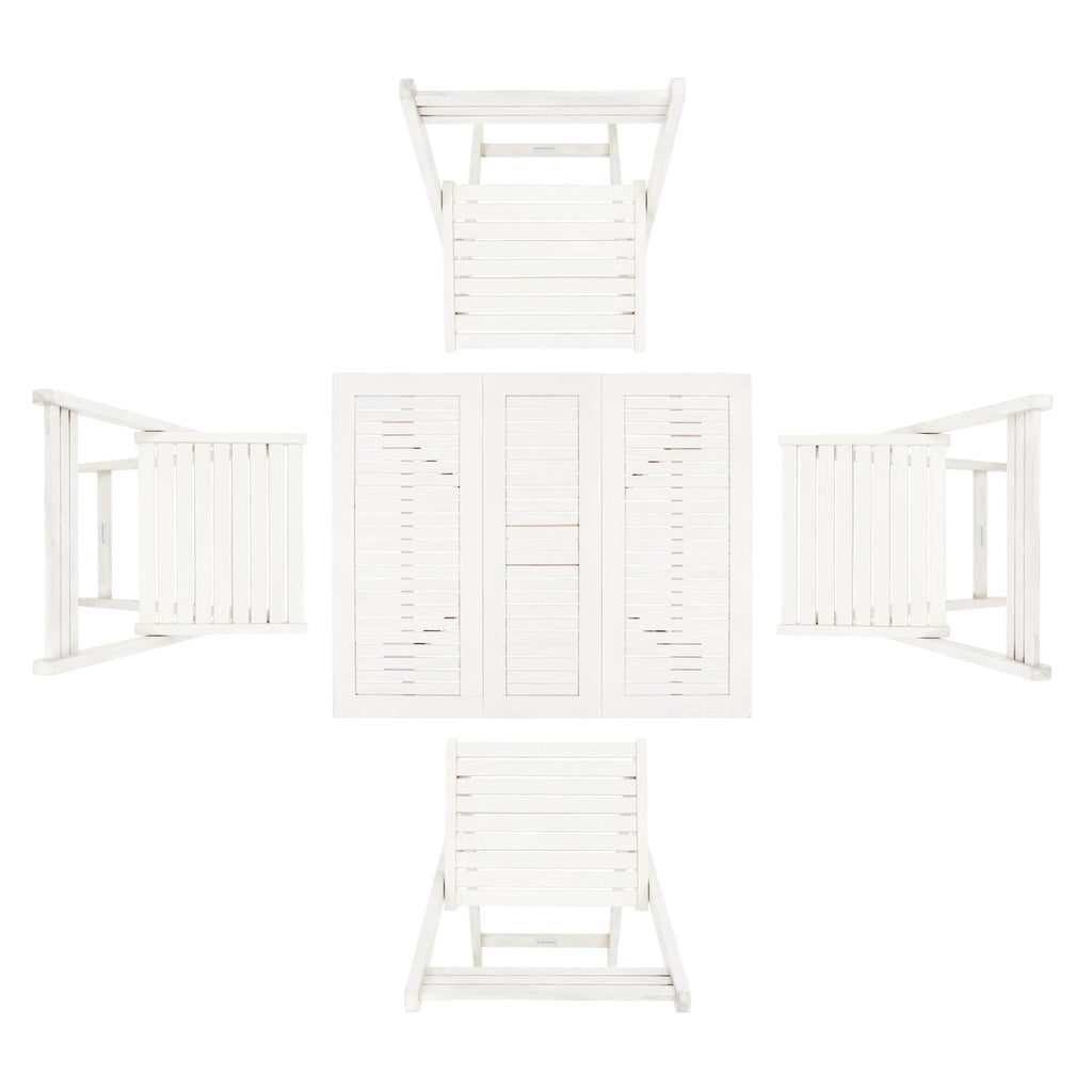 SAFAVIEH Outdoor Brandy 5-Piece Outdoor Dining Table Set - 43Wx35Dx29H