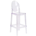 Emma and Oliver Ghost Barstool with Oval Back in Transparent Crystal