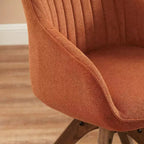 Art Leon Comfortable Fabric Swivel Accent Chair with Solid Oak Wood Legs