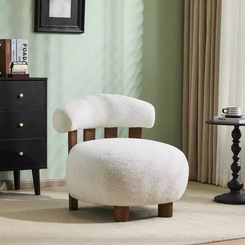 Christopher Knight Home Gareth Modern Wood Boucl Upholstered Accent Slipper Chair