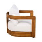 Set of 2 Premium Acacia Wood Outdoor Club Chairs with Curved Tub Design, Water-Resistant Cushions