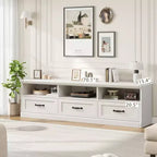 70 Mid-Century Modern Entertainment Center with Storage Drawer & Open Shelves