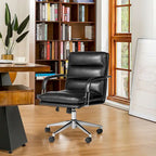 Glitzhome Leatherette Adjustable Swivel Desk Office Chair with Armrest Ergonomic Design