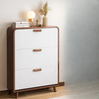 Traditional Hidden Adjustable 3 Tiers Solid Wood Shoe Cabinet