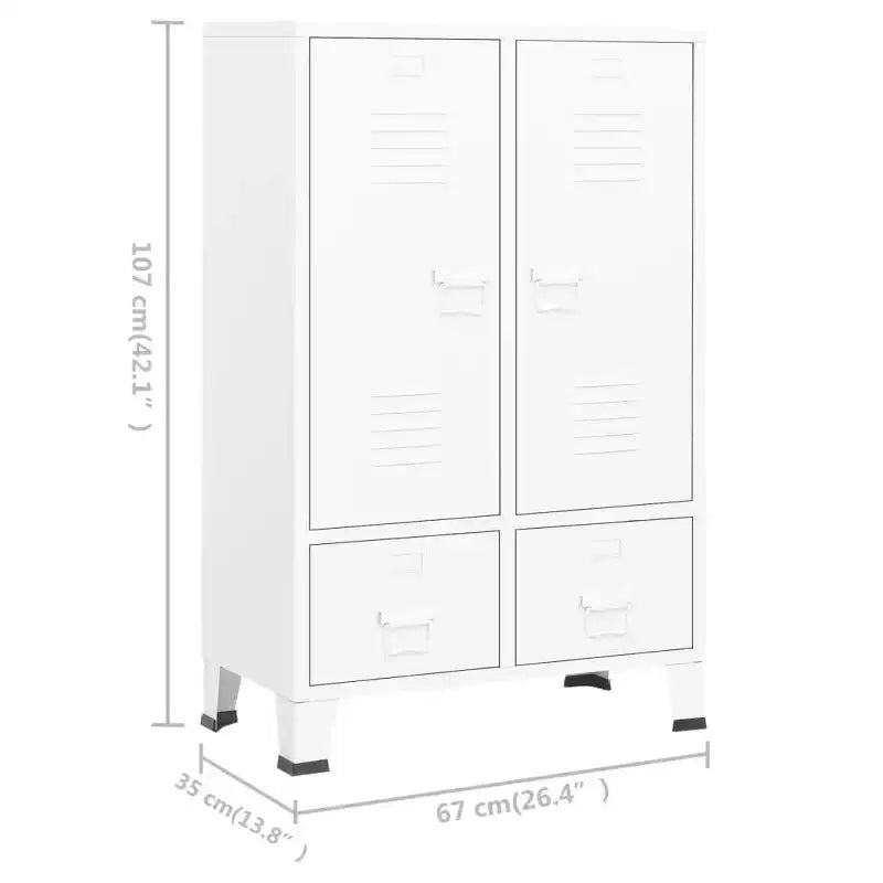 vidaXL Wardrobe Black Sheet Metal Medium Adjustable Shelves