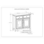 WYNDENHALL Hampshire 40 Wide Solid Wood Traditional Entryway Storage Cabinet - 40w x 15d x 36 h