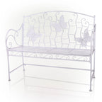 Alpine Corporation 44L Indoor/Outdoor 2-Person Classic Metal Garden Bench